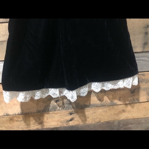 VINTAGE Jessica McClintock black velvet prairie dress - Picture 4 of 7